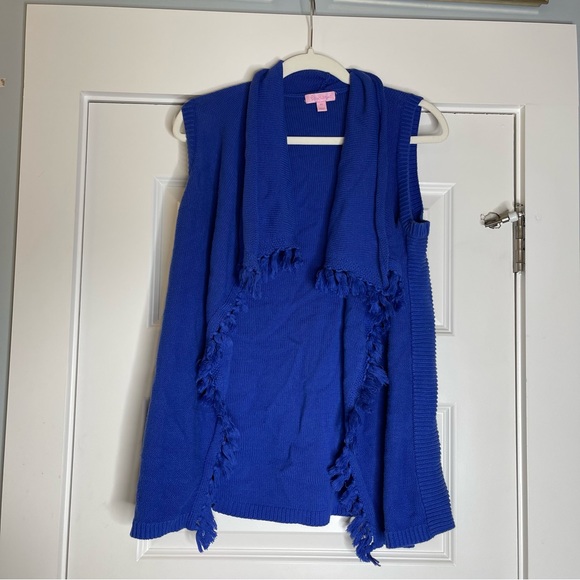 Lilly Pulitzer Abbott Cotton Sweater Vest in Bomber Blue - Picture 5 of 10